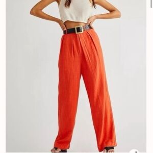 Free People | Free In You Pull On Pleated Trousers, Orange, XS